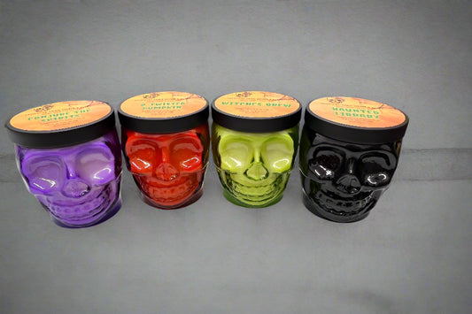 LIMITED EDITION Halloween Skull Candle -  Black Jar